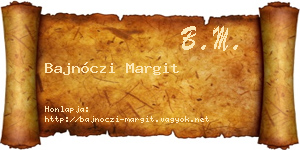 Bajnóczi Margit névjegykártya